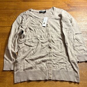 Charter Club Light Tan Button-Down Top